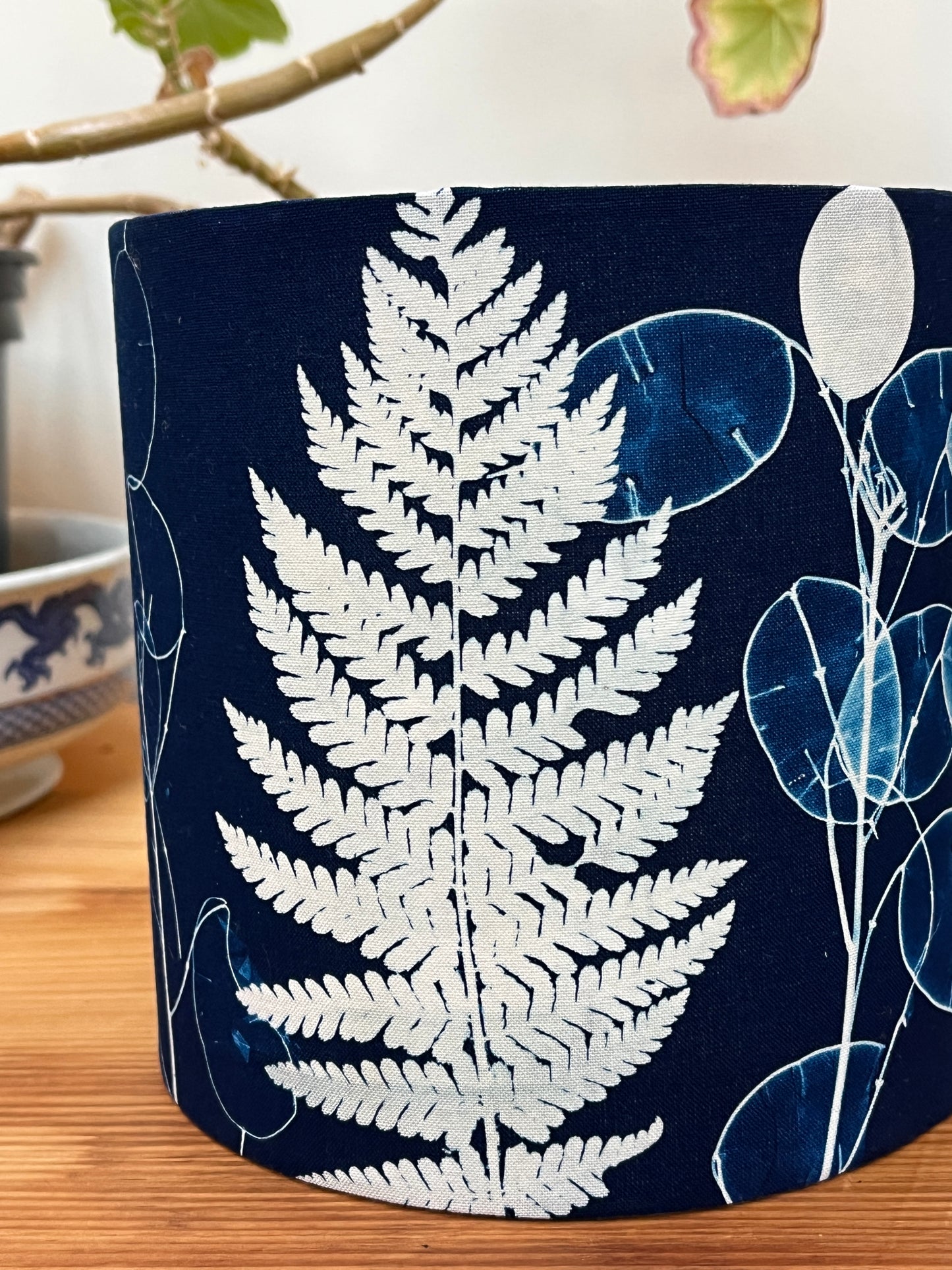 Lampshade - 15cms diameter Blue & White