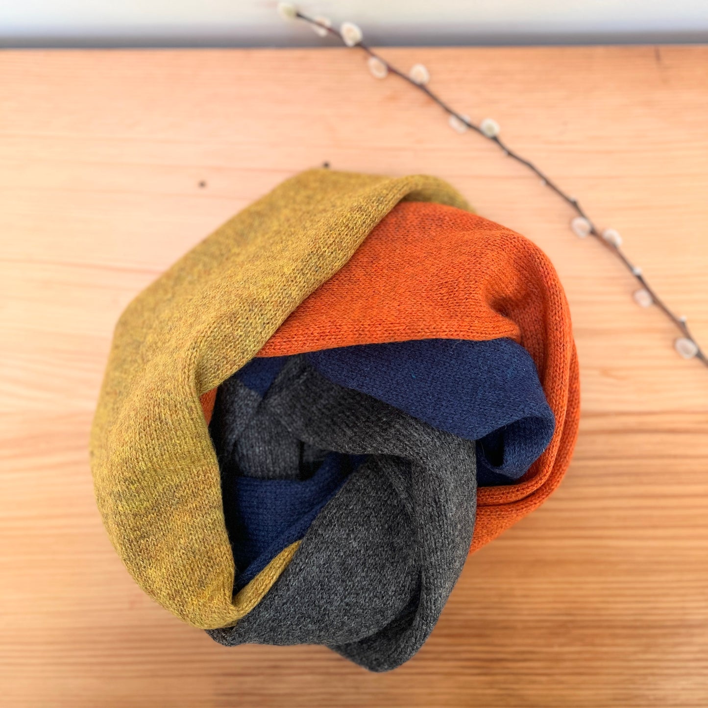 Colour Block Lambswool Scarf - "Glow"