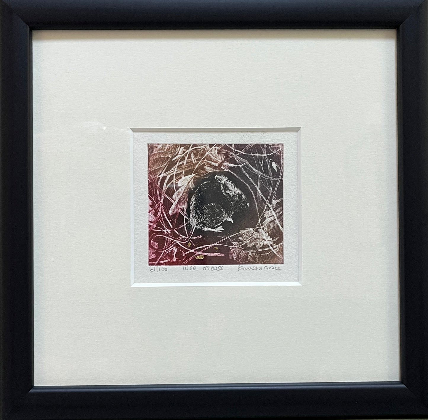 Framed print "Wee Mouse" by Pamela Grace