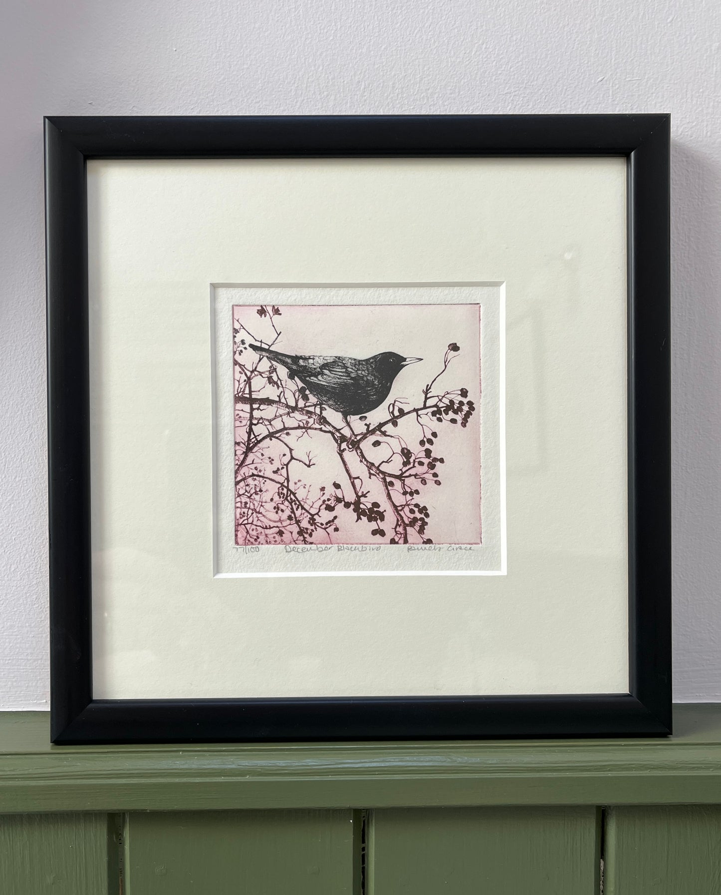 Framed print "December Blackbird" by Pamela Grace