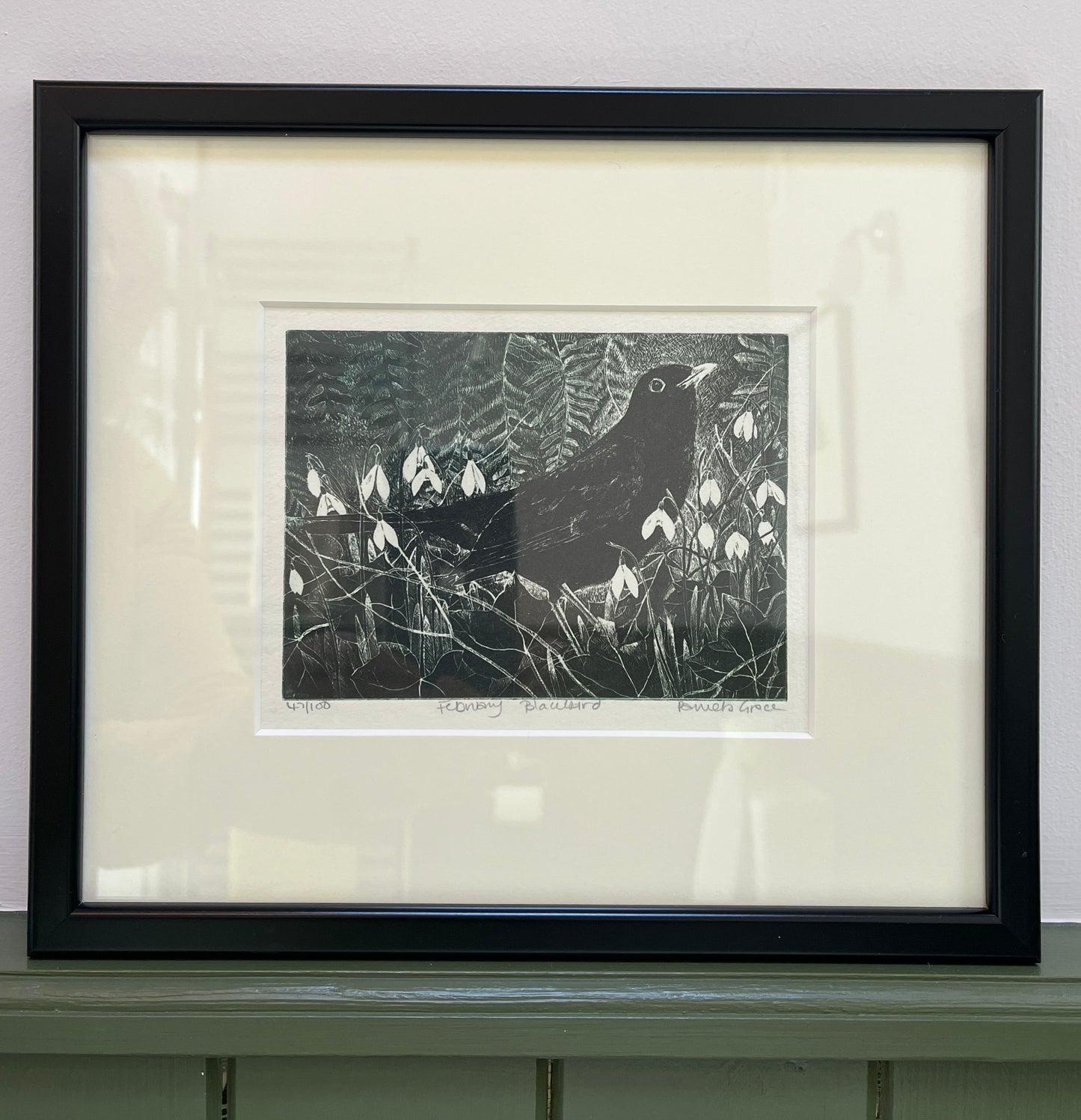 Framed print "February Blackbird" by Pamela Grace