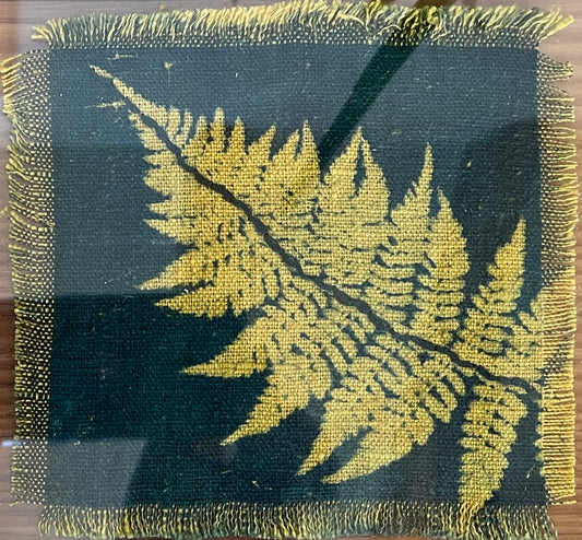 "Fern" - Original Cyanotype "Fern" on Gold