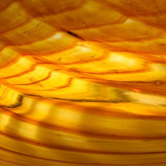 Hand blown glass bowl- Amber