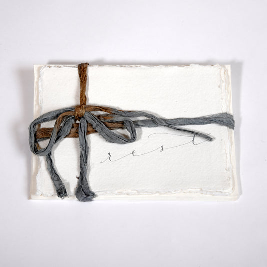 Note cards with contemporary calligraphy - "Mindful"