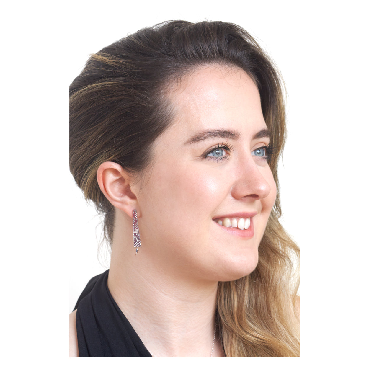 Silver cross hatch earrings