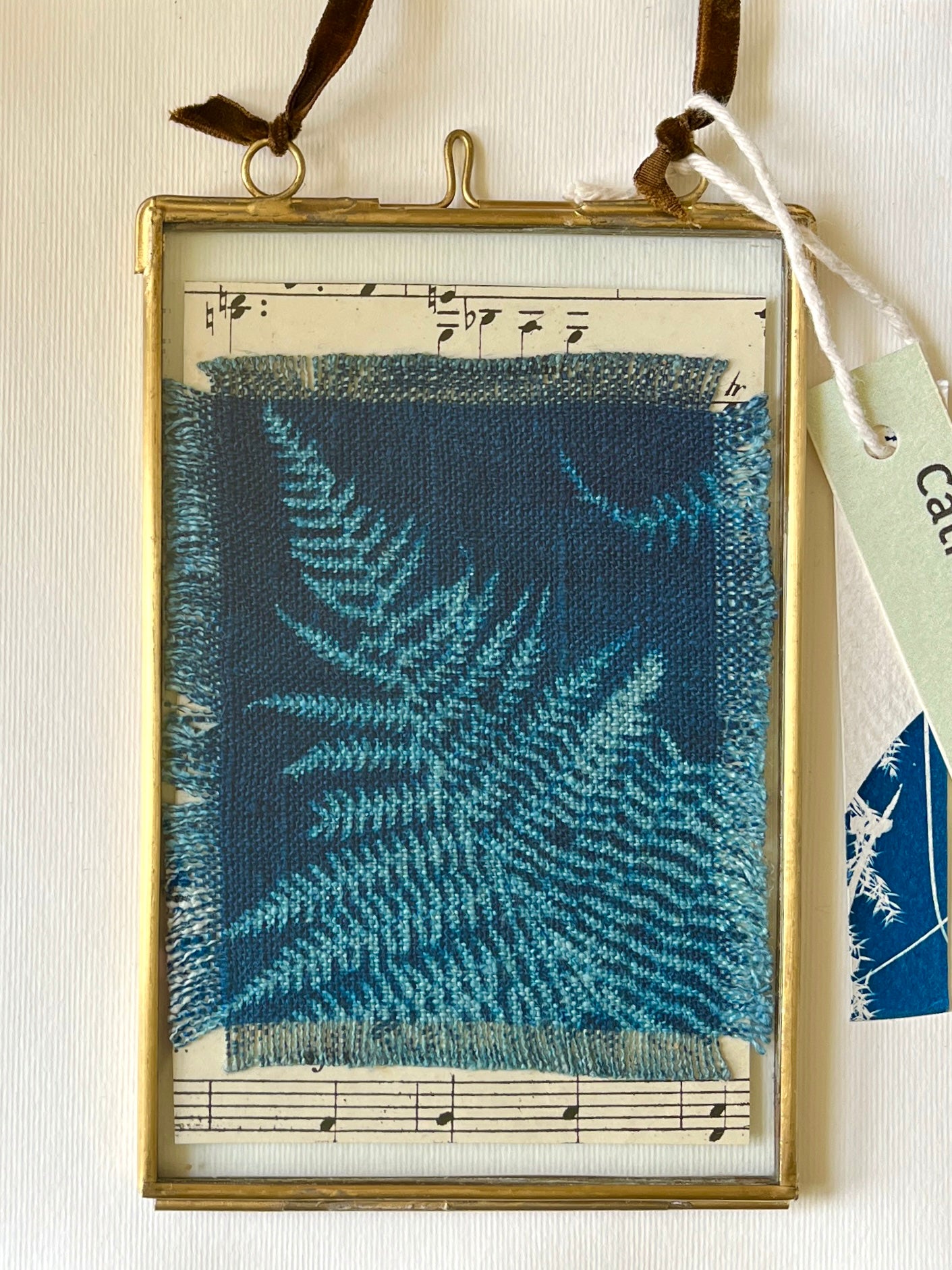 Original Cyanotype on Linen - Ferns