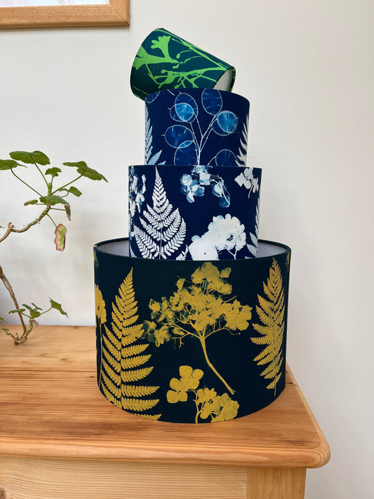 Lampshade - 20cms diameter Blue & White