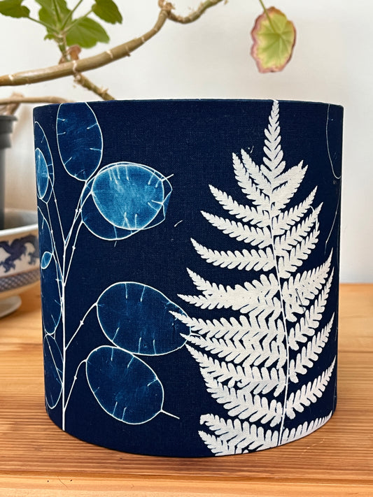Lampshade - 15cms diameter Blue & White