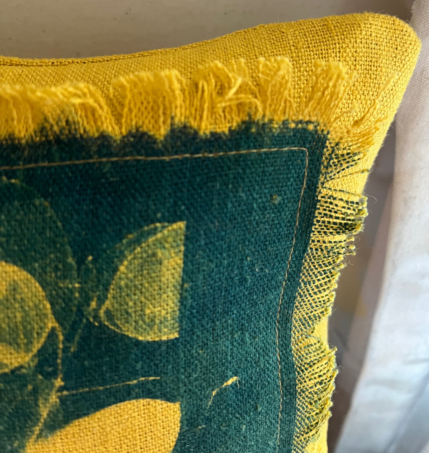 Small Cushion - Gold "Honesty" Cyanotype