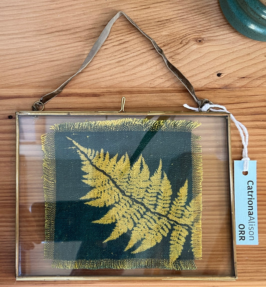"Fern" - Original Cyanotype "Fern" on Gold