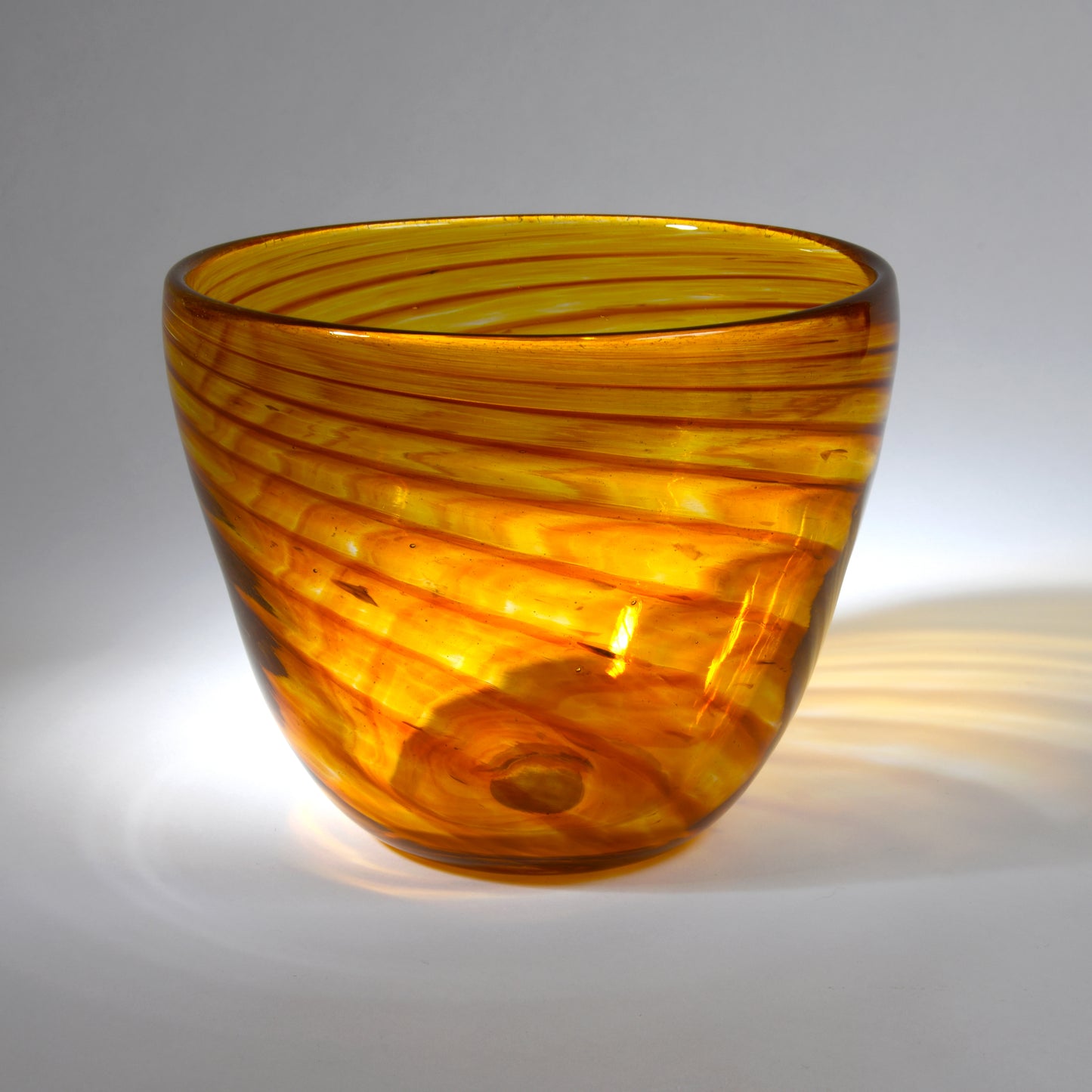 Hand blown glass bowl- Amber