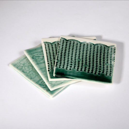 Handmade porcelain coasters
