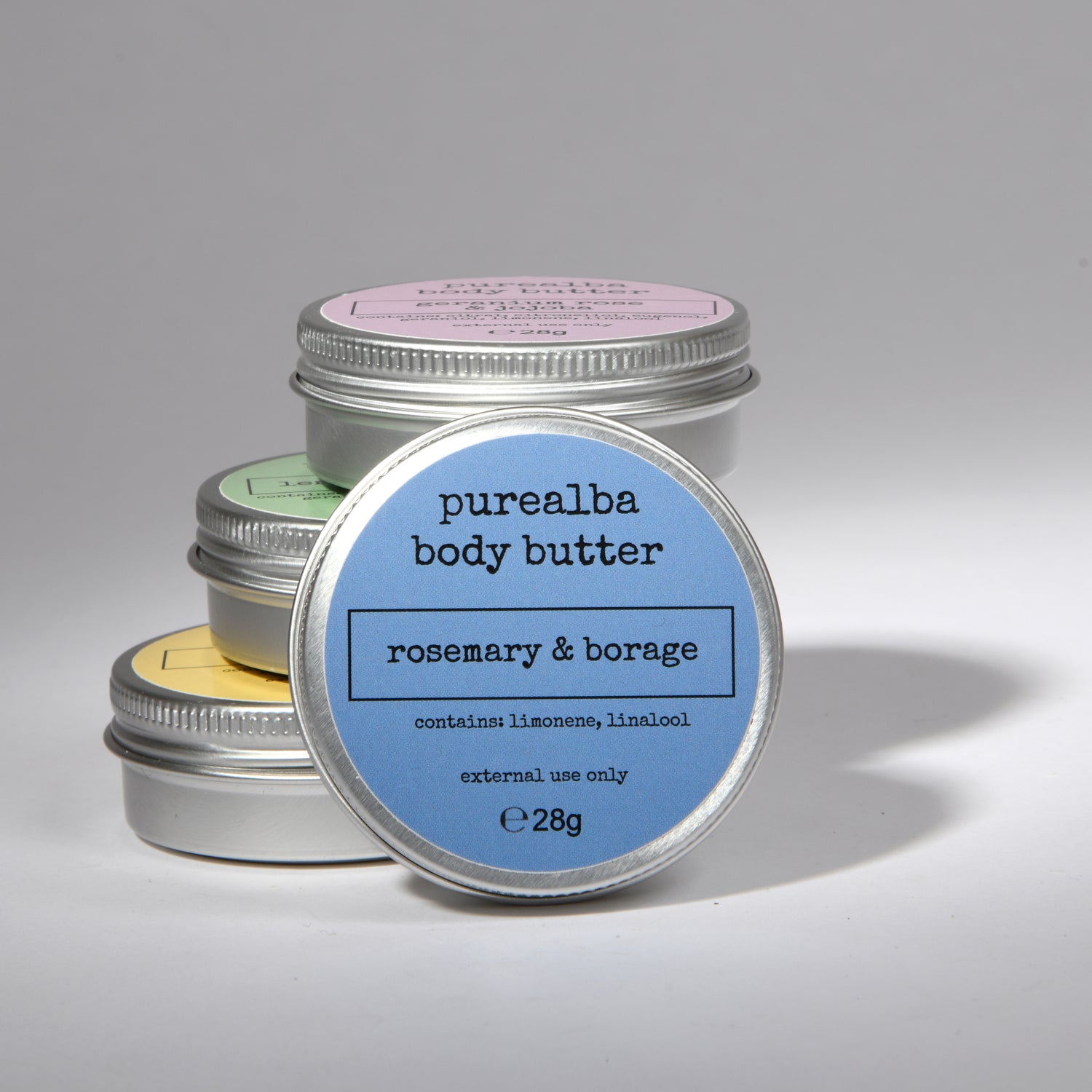 With the slightly medicinal scent of organic rosemary essential oil this rich body butter is fresh and stimulating.  Rosemary is known for its benefits to the immune system and can help ease headaches and reduce puffiness of the skin. It is said to soothe inflammation and stimulate circulation.  Borage oil has been used traditionally to help ease the symptoms of psoriasis, it is high in linoleic acid and is anti-inflammatory, acting like your natural oils to protect against flare ups and irritation.