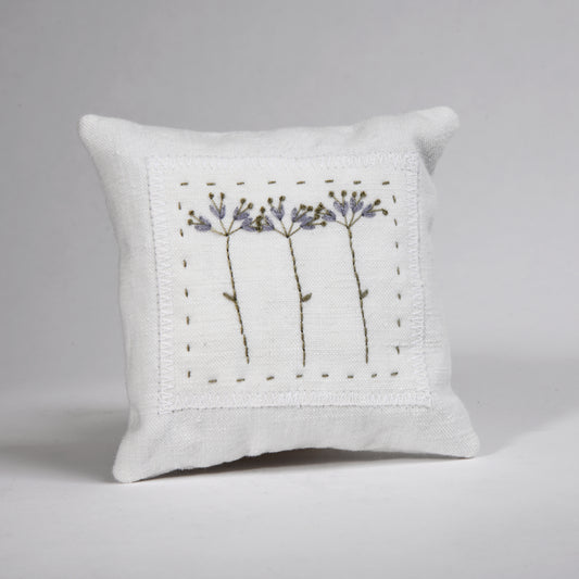 Embroidered lavender pillow "Alium"