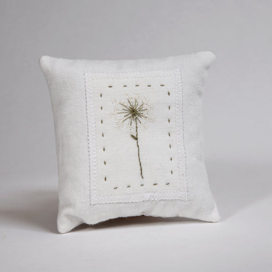 Embroidered Lavender Pillow "Dandelion"