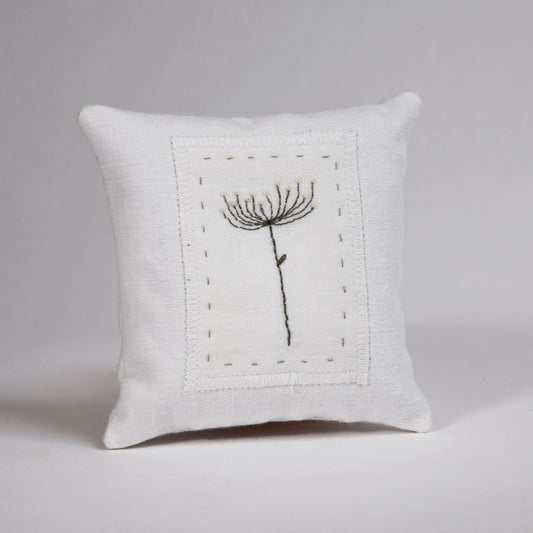 Embroidered Lavender Pillow " Seedhead".