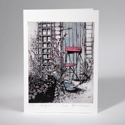 Card - Foxgloves in June. Pamela Grace.