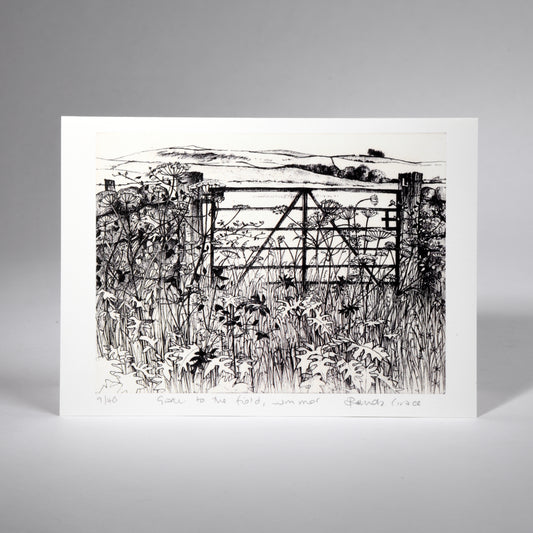 Card - Gate to the Field, Summer. Pamela Grace.