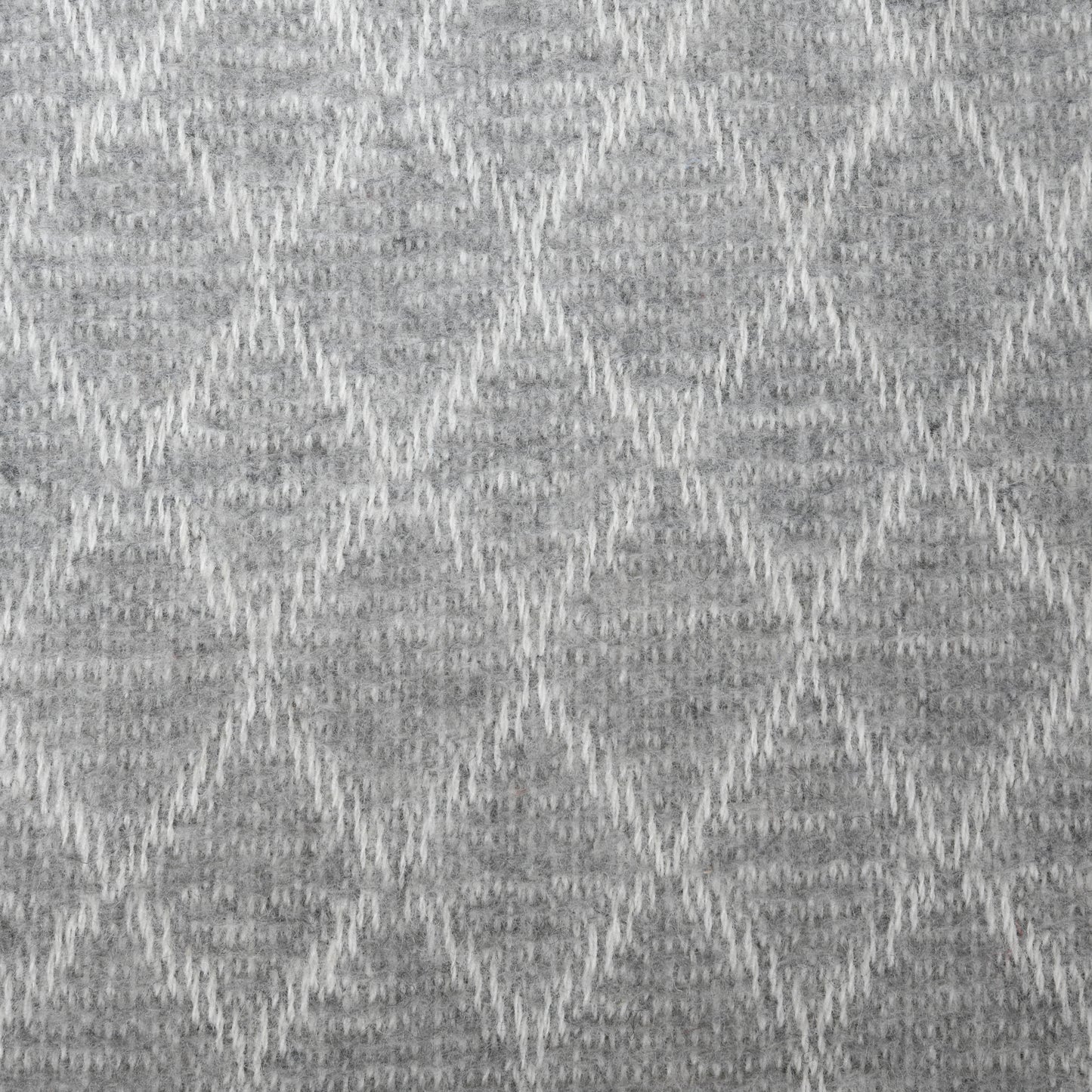 Throw, Diamond Design in Lambswool. Woven in Scotland. Dove Grey with Ivory.
