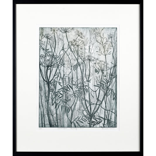 Summer Hedgerow framed print etching.