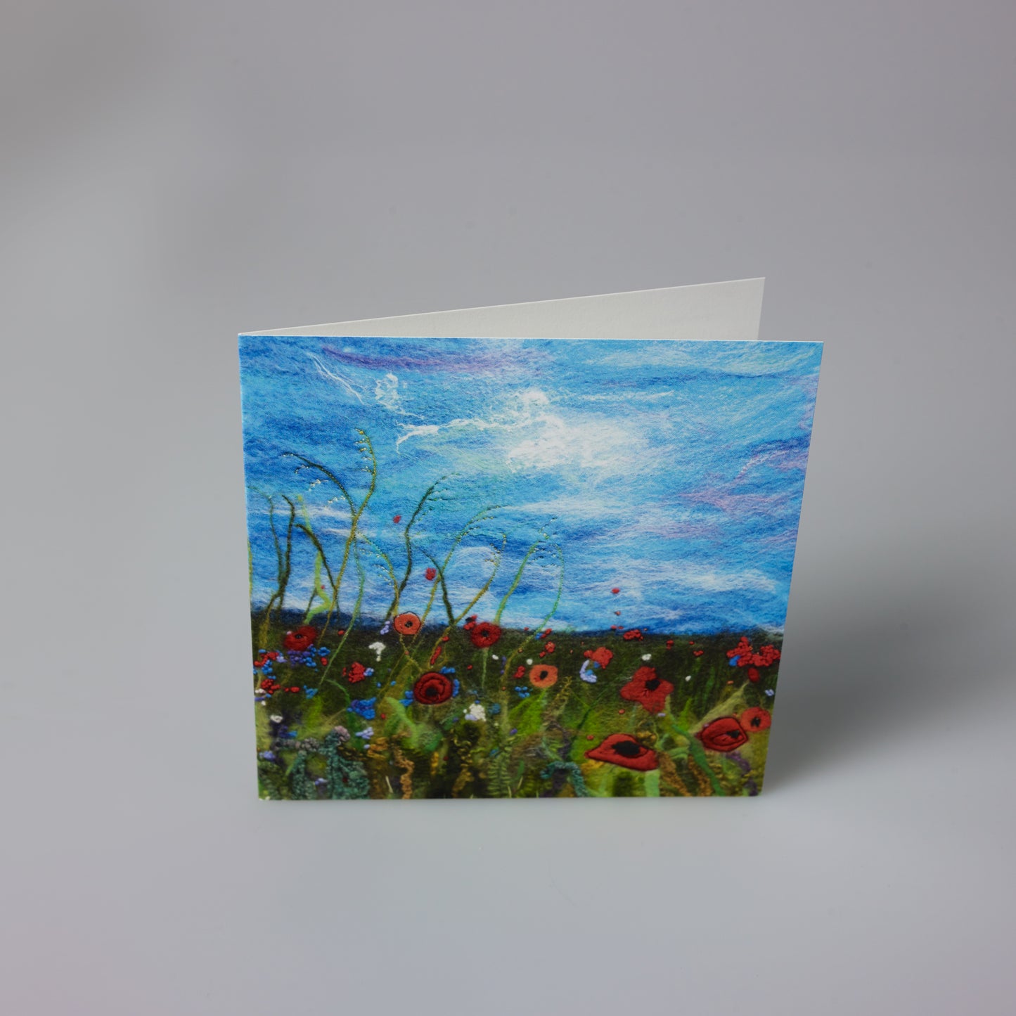 Card - Floral Meadow Under Blue Skies. Ann Smith