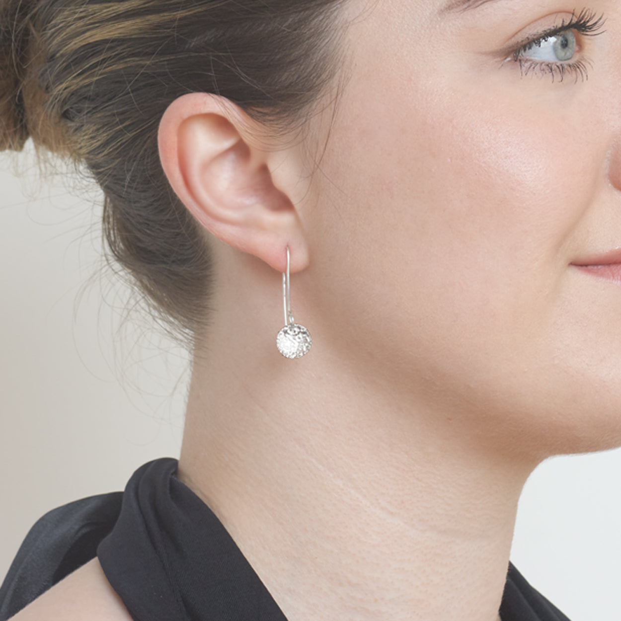 Silver Lichen Drop Earrings