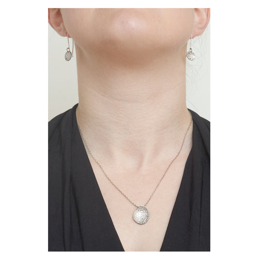 Silver Lichen Pendant Necklace