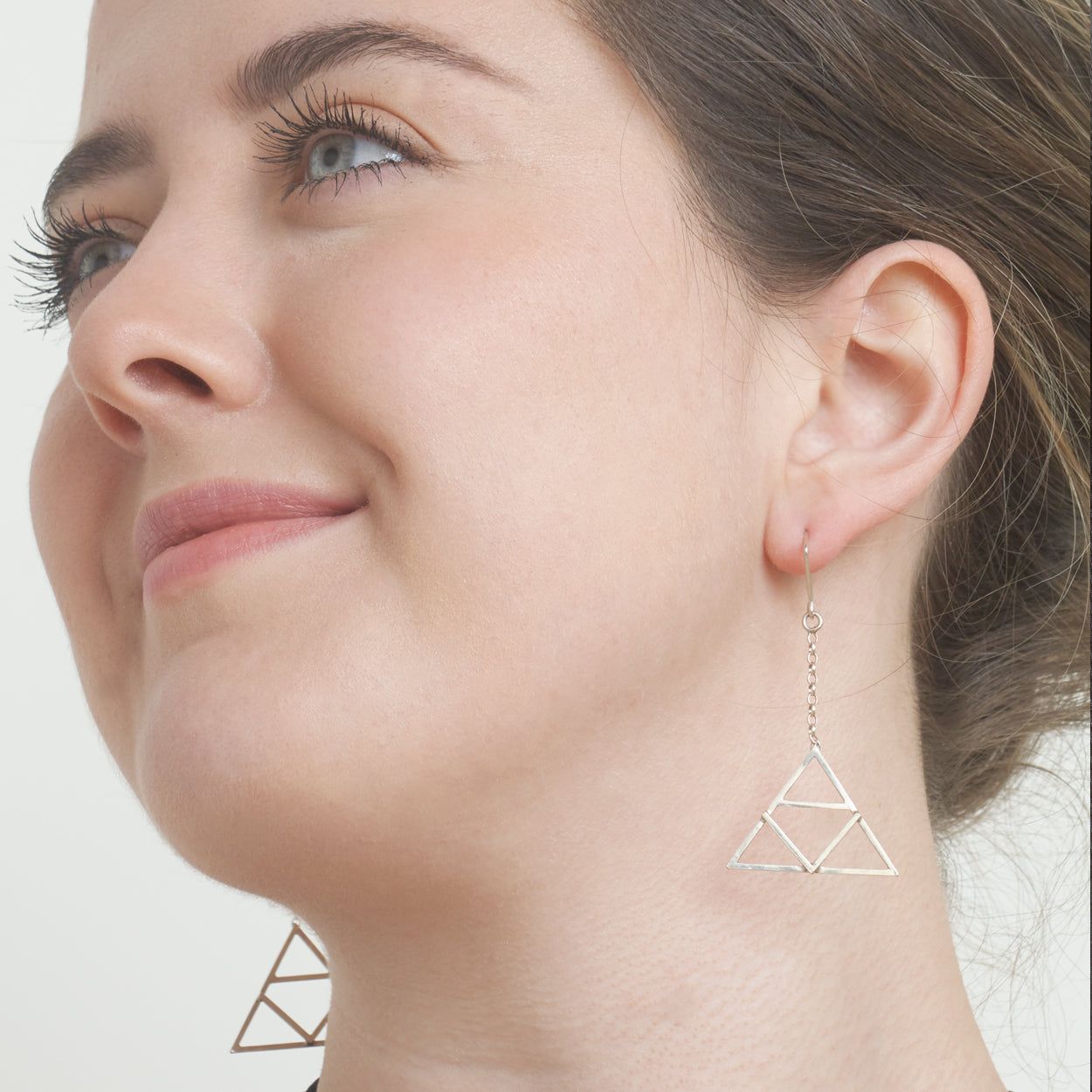 Silver Triangular Earrings