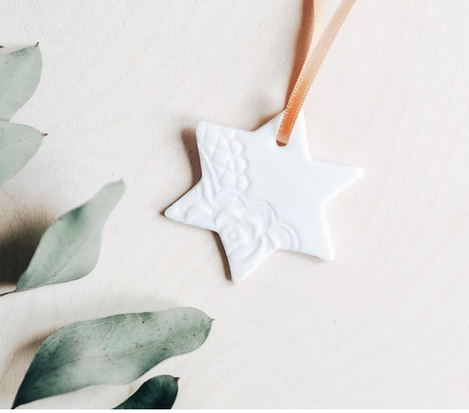 Small Star Hanging Decoration - Porcelain