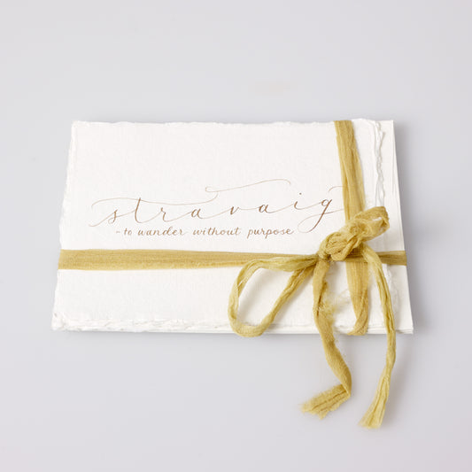 Note cards with contemporary calligraphy "Gaelic words and meanings"